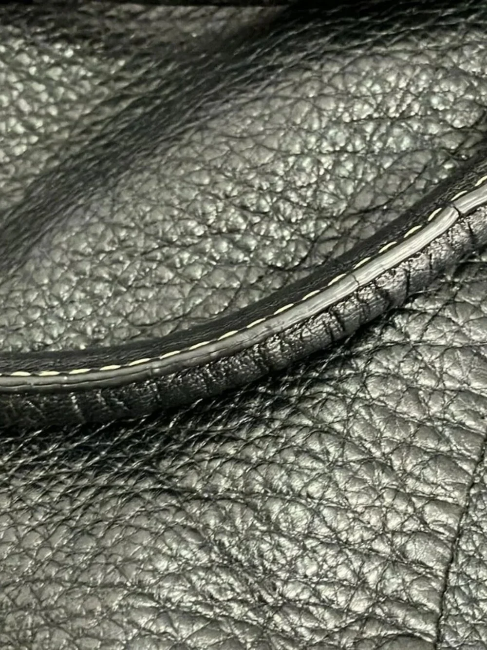 MICHELANGELO Black Leather Tote Bag
